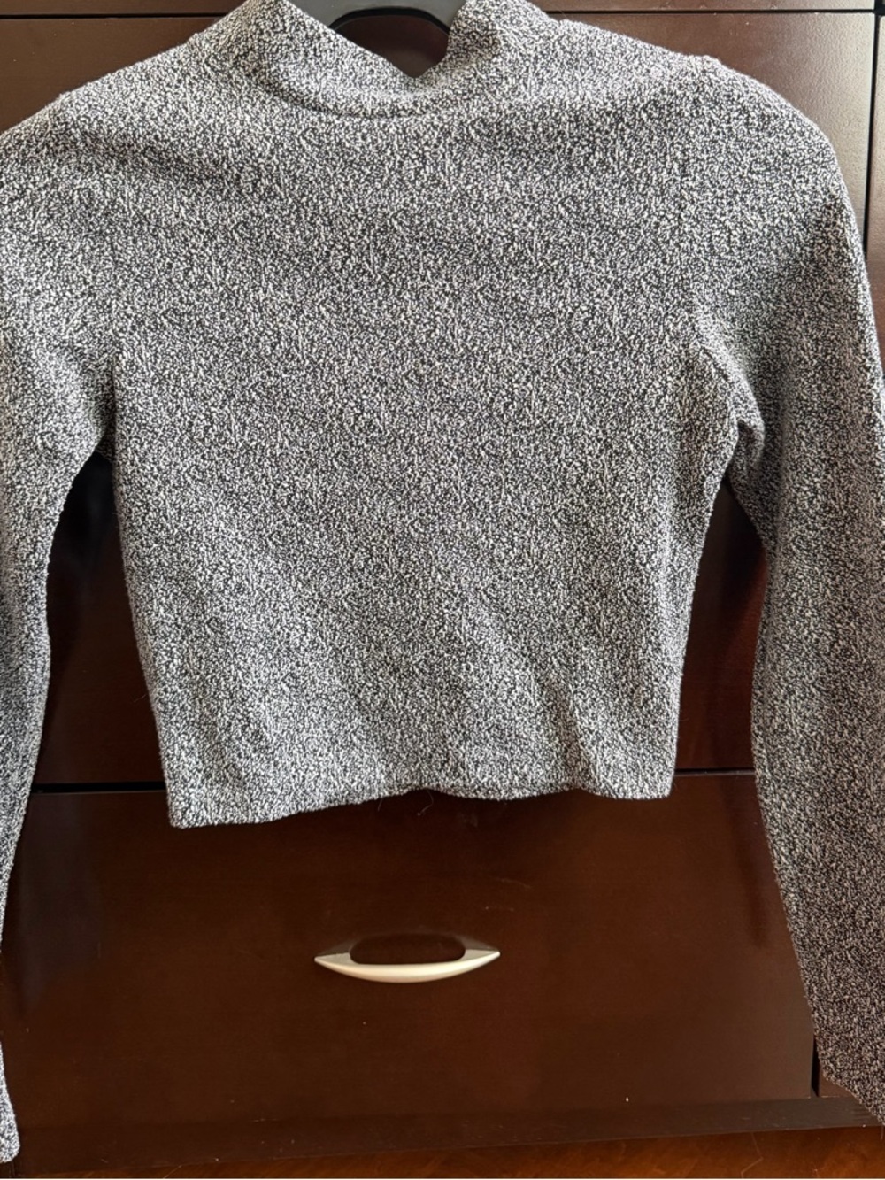 Necessary Objects Black and White Long-Sleeve Mock Neck